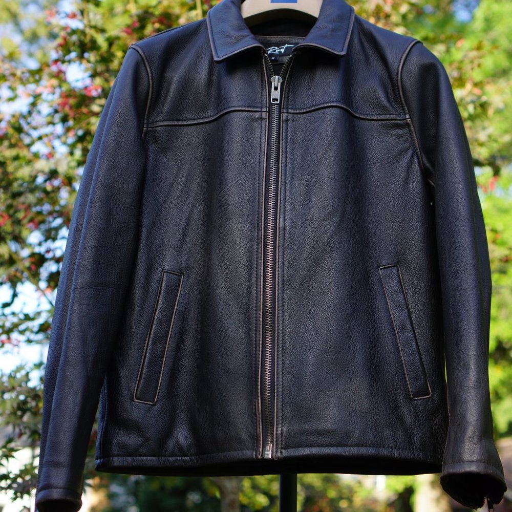 Black Rivet/Wilson's Leather Jacket Real Leather